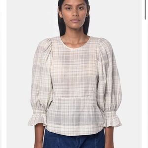 Caron Callahan Elizabeth Back button down Top in Ivory size M